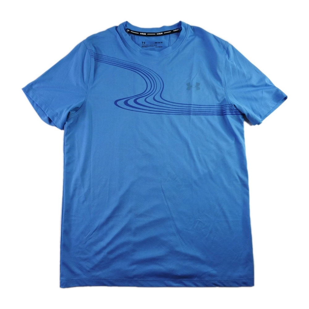 Unde Armour Heatgear Run Men's Short Sleeve T-Shirt Size Medium Fitted Blue